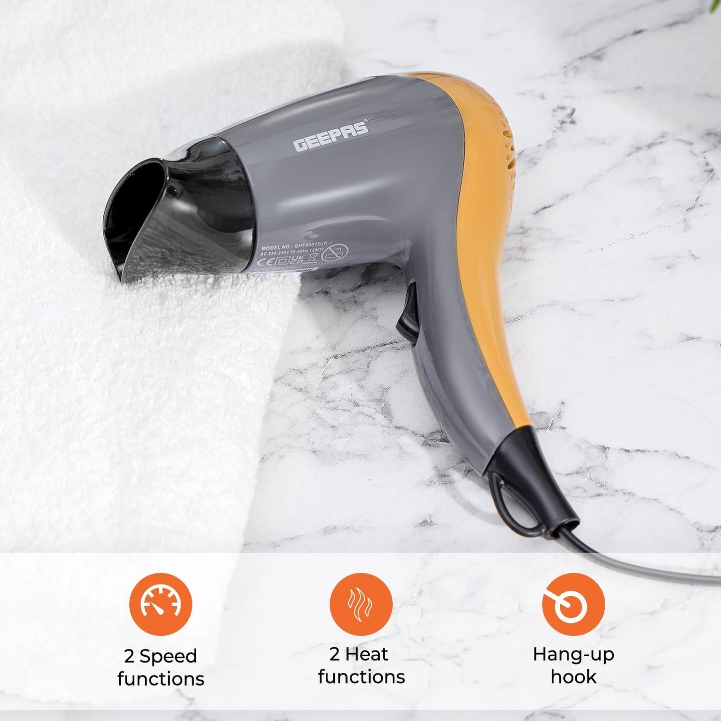 Geepas Mini Compact Lightweight Hair Dryer