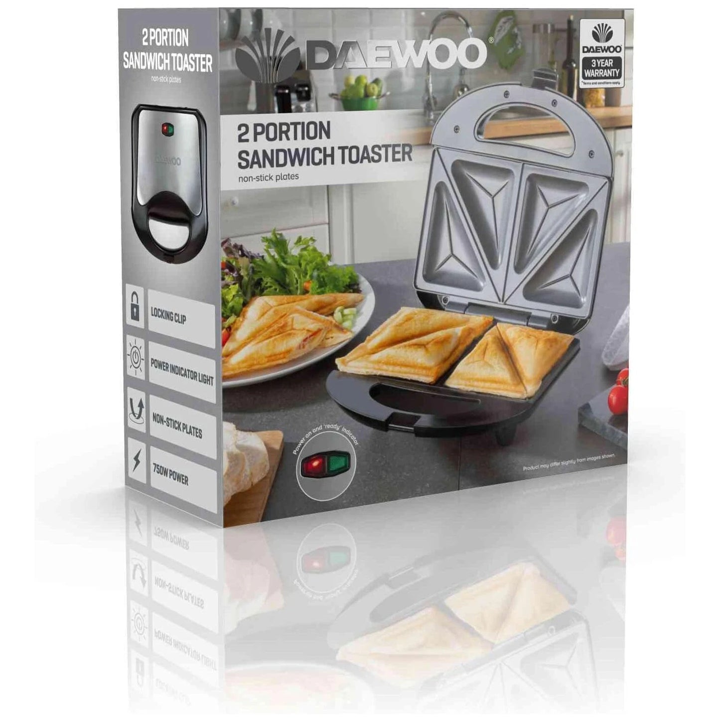 Daewoo  Deep Fill Sandwich Maker – 750W Toastie Machine