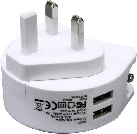 Rolson 2‑In‑1 USB Charger (Mains & Car) – 5 V / 2.4 A Total Output